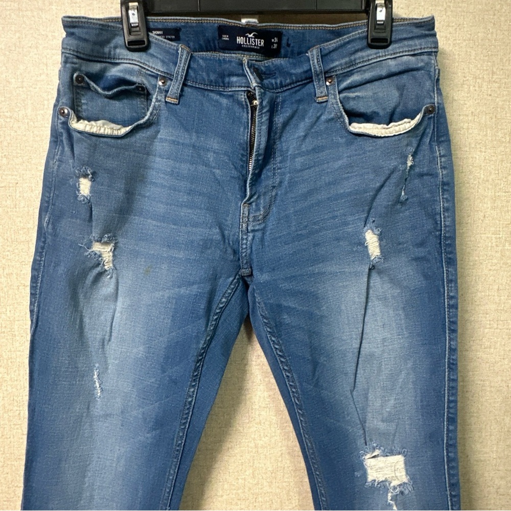 Hollister Slim Straight Distressed Blue Jeans